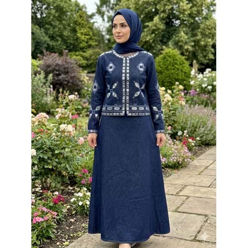 Pul İşlemeli A Kalite Etekli Takım 7461 - Lacivert - S-M - AZRA07708-60219