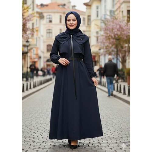 Soul Bebe Yaka Elbise 32451 - Lacivert - M-L