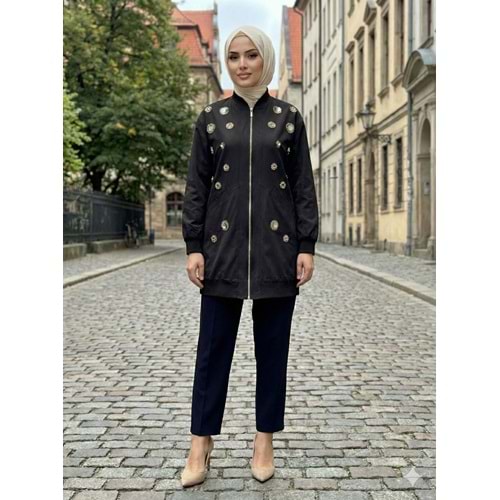 Pullu Boncuklu Kap 1473 - Siyah - M-L