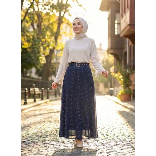 Pullu Etek 180023 - Lacivert - 40