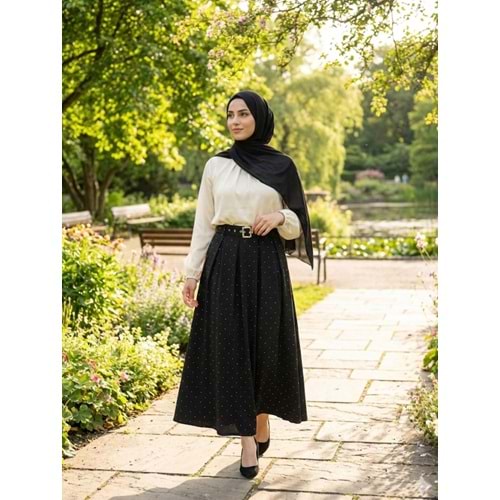 Pullu Etek 180023 - Siyah - 36