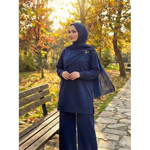 Pelerinli Aksesuar Detaylı Tunik 26777 - Siyah - L