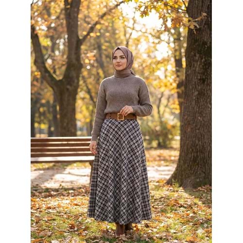 Ekoseli Etek 1175 - Acı Kahve - L