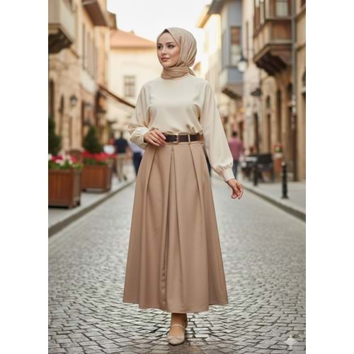Poliviskon Kemerli Etek 3360 - Camel - M