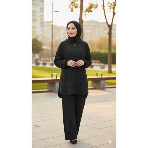 Fermuarlı Takım 24925 - Siyah - L - AZRA07801-61055
