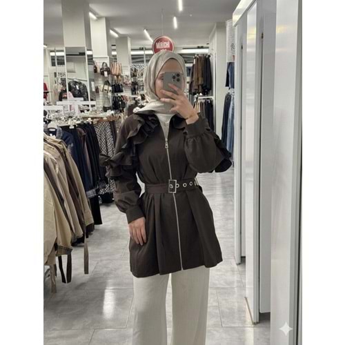 Fırfırlı Kap 32456 - Acı Kahve - S-M