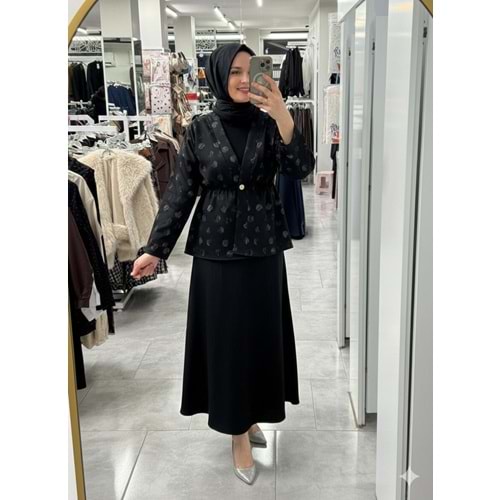 Puantiyeli Etekli Takım 1339 - Siyah - S-M