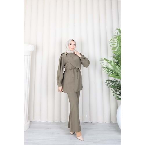 Beli Tünelli Modal Takım 22847 - Haki - S-M