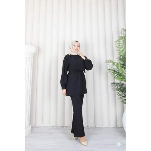 Beli Tünelli Modal Takım 22847 - Siyah - S-M