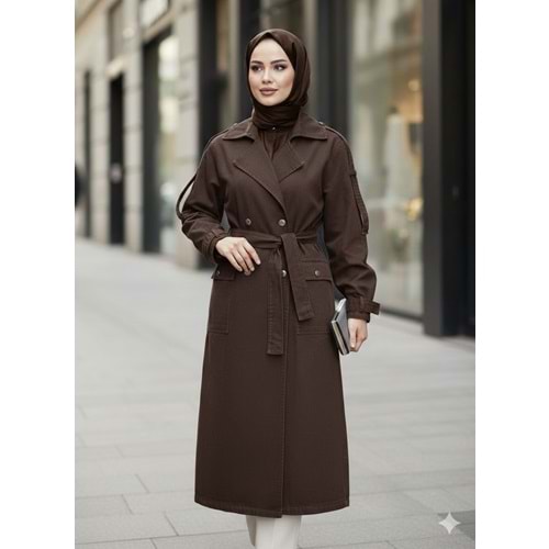 Kot Trençkot 7503 - Acı Kahve - L-XL