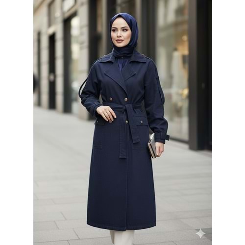 Kot Trençkot 7503 - Lacivert - M-L