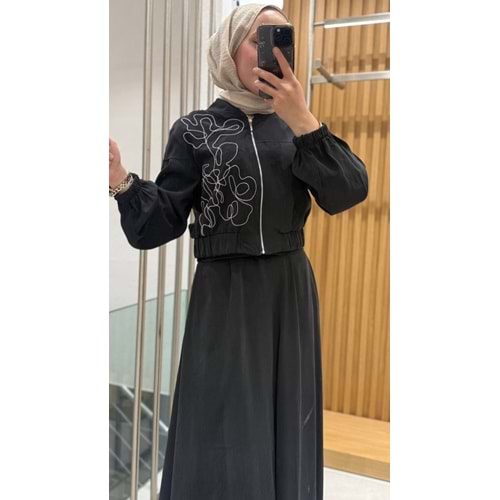 Taşlı Etekli Takım 8631 - Siyah - L