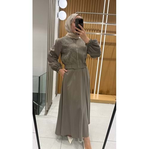 Taşlı Etekli Takım 8631 - Haki - M