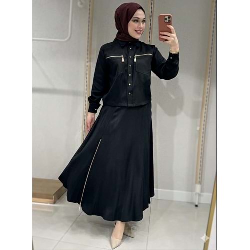 Gold Zincirli Etekli Takım 1512 - Siyah - L