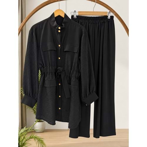 Beli Bağlamalı Bambu Takım 14451 - Siyah - L