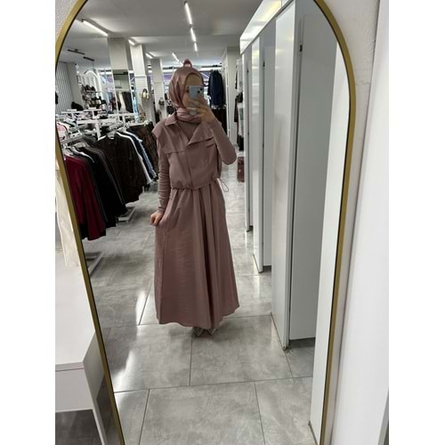 Yelekli Elbiseli Takım 36138 - Gül - M