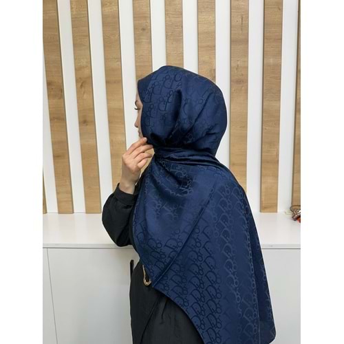 D Desen Şal 1105 - Lacivert - TEK BEDEN