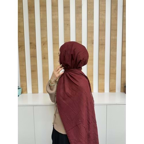 Bambu Şal 1636 - Bordo - TEK BEDEN - AZRA08232-64297