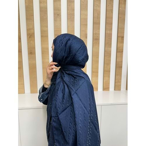 V Desenli Şal 1637 - Lacivert - TEK BEDEN - AZRA08233-64308