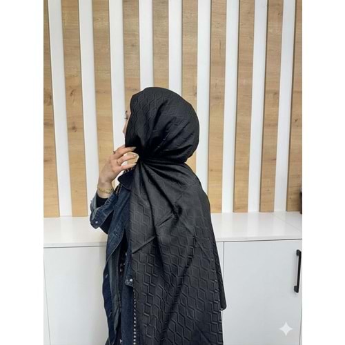 Üçgen Desenli Şal 1640 - Siyah - TEK BEDEN - AZRA08235-64319