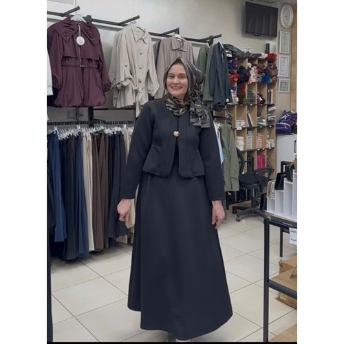 Midye Kabuklu Etekli Takım 1935 - Siyah - 42-44 - AZRA08241-64370
