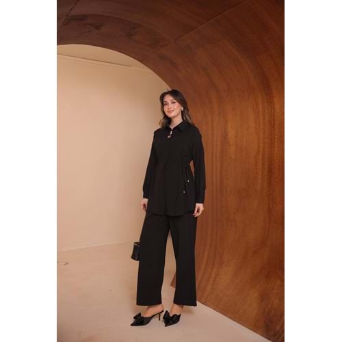 Dokuma Yanları Sıkmalı Takım 8168 - Siyah - L