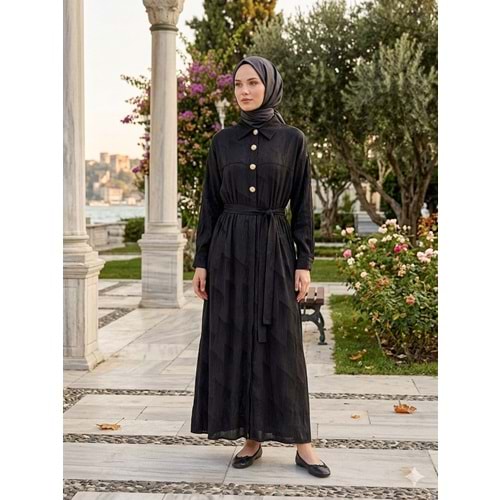 Gold Detaylı Elbise 1528 - Siyah - 40 - AZRA08421-66280