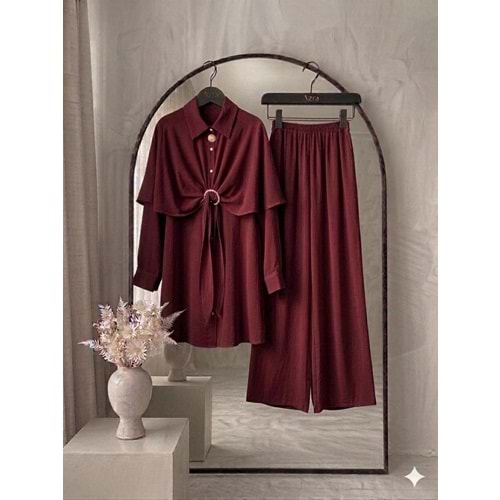 Modal Pelerinli Takım 1478 - Bordo - S-M