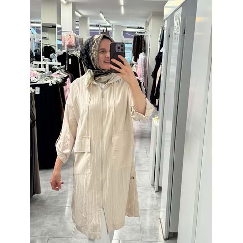 Oversize Kap 37444 - Bej - TEK BEDEN