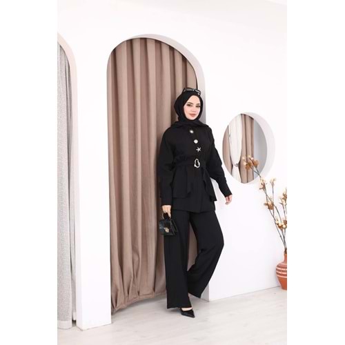 Gold Düğme Detaylı Takım 261058 - Siyah - L-XL