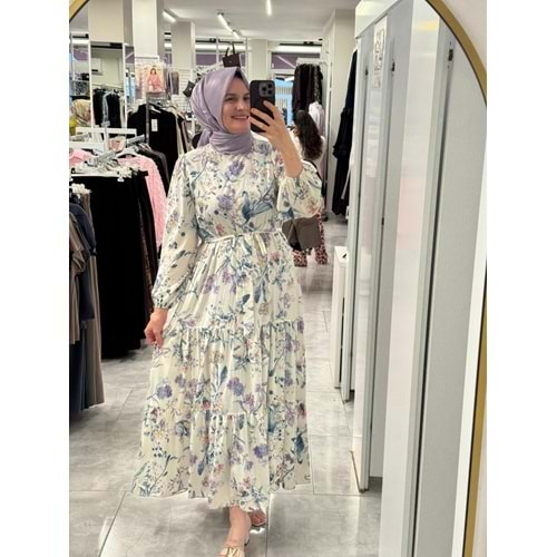 Puane Elbise 12717 - Mavi - L-XL
