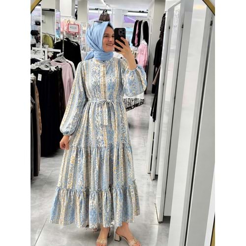 Puane Elbise 12714 - Mavi - S-M