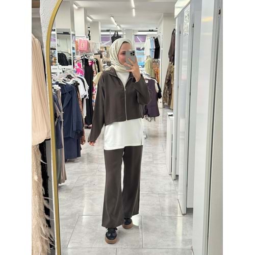 Agnes Pantolonlu Takım 1550 - Acı Kahve - S-M
