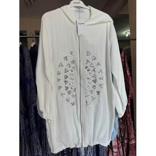Pullu Kap 140282 - Beyaz - S-M