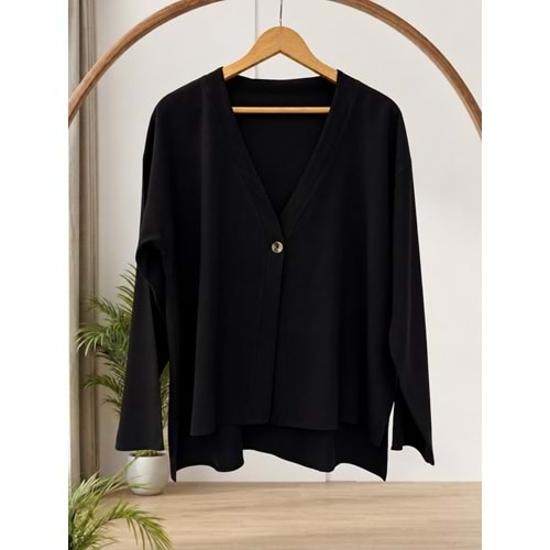 Tek Düğmeli Ceket 1637 - Siyah - L-XL