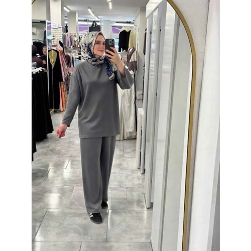 Oysho Kumaş Salaş Takım 1956 - Füme - M-L