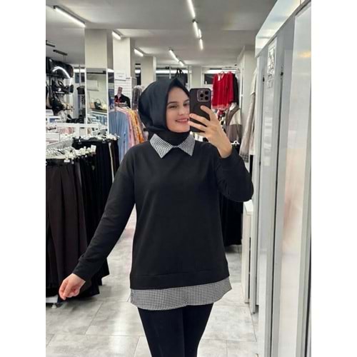 Polo Yaka Tunik 2049 - Siyah - S-M