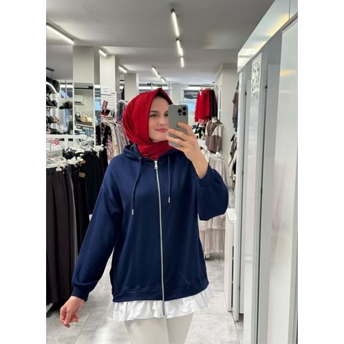 Eteği Gömlekli Hırka 928 - Lacivert - S-M - AZRA09045-70794