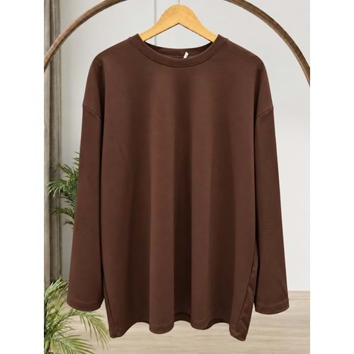 Düz Oysho Kumaş Tunik 27134 - Kahve Rengi - TEK BEDEN