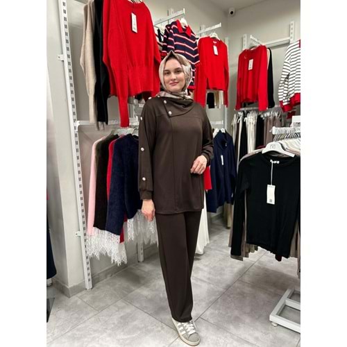Çiçek Taşlı Oysho Takım 3484 - Acı Kahve - S-M