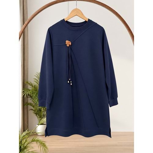 Sallantı Aksesuar Detaylı Tunik 61284 - Lacivert - L