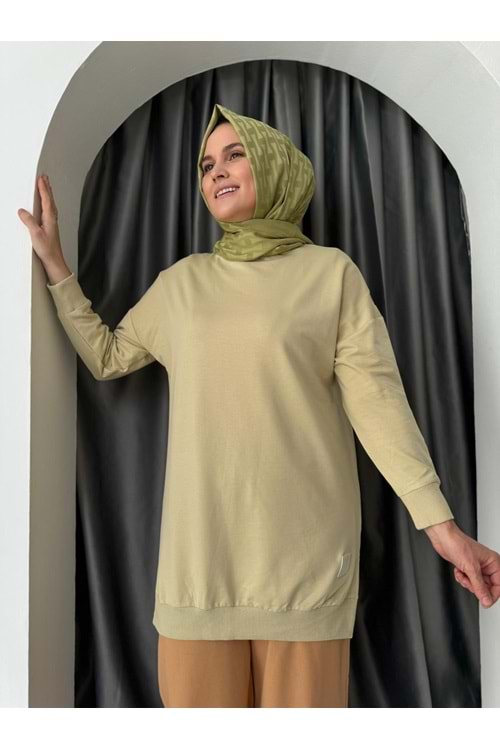 Armalı Düz Sweat Soul Puane 30644 - Kum - L-XL - AZRA04906-Kum-L-XL