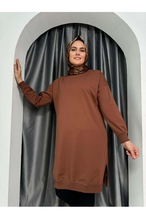 Azra Düz Sweat 24178 - azra fashion - Acı Kahve - S-M