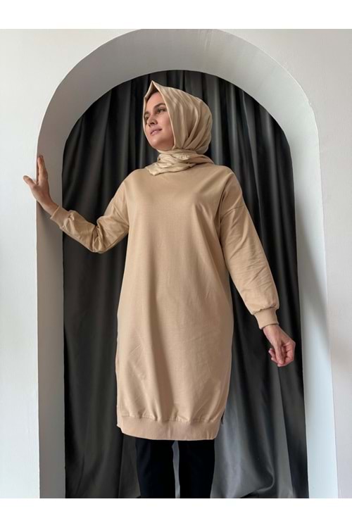 Azra Düz Sweat 24178 - azra fashion - Bej - L-XL