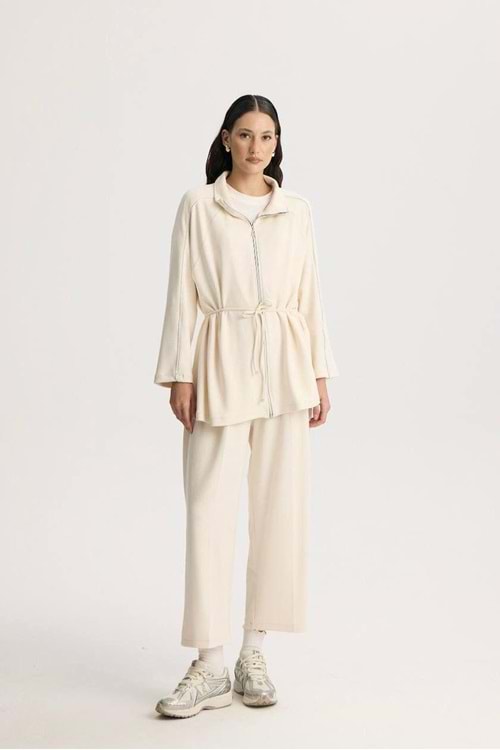 Marc Fermuarlı Basic Takım 6388 - Krem - S-M - AZRA04958-Krem-S-M