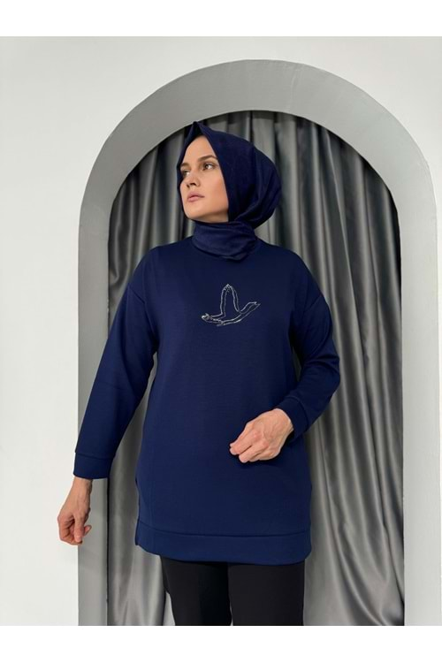 Oysho Kuş Taşlı Tunik 1420 - Lacivert - S-M - AZRA04982-Lacivert-S-M