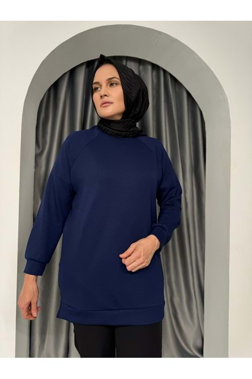 Oysho Yırtmaçlı Tunik 1437 - Lacivert - S-M - AZRA04984-Lacivert-S-M