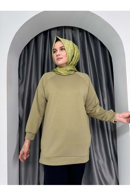 Oysho Yırtmaçlı Tunik 1437 - Yeşil - L-XL - AZRA04984-Yeşil-L-XL