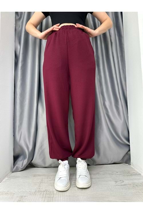 Oysho Paçası Lastikli Eşofman 1395 - Bordo - S-M - AZRA04986-Bordo-S-M
