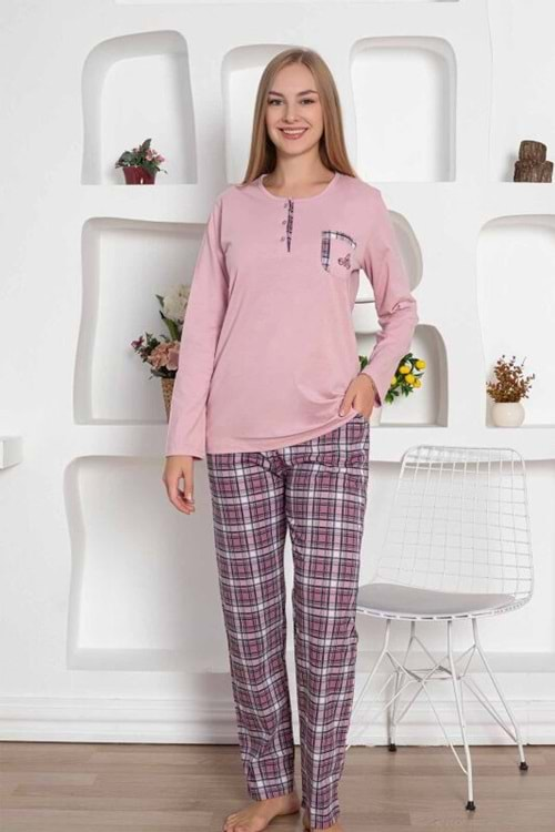 Ekose Detaylı Pijama Takımı 2800